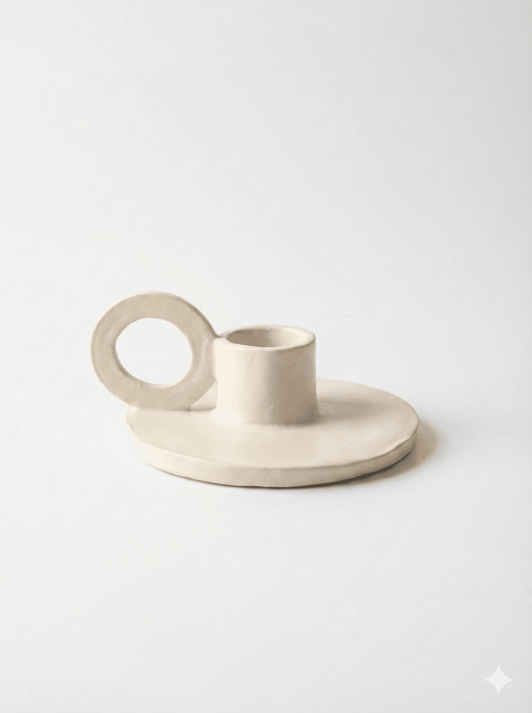 Candelabro Raiz de Cerámica Artesanal Crudo — Esmalte Mate - Imagen 1